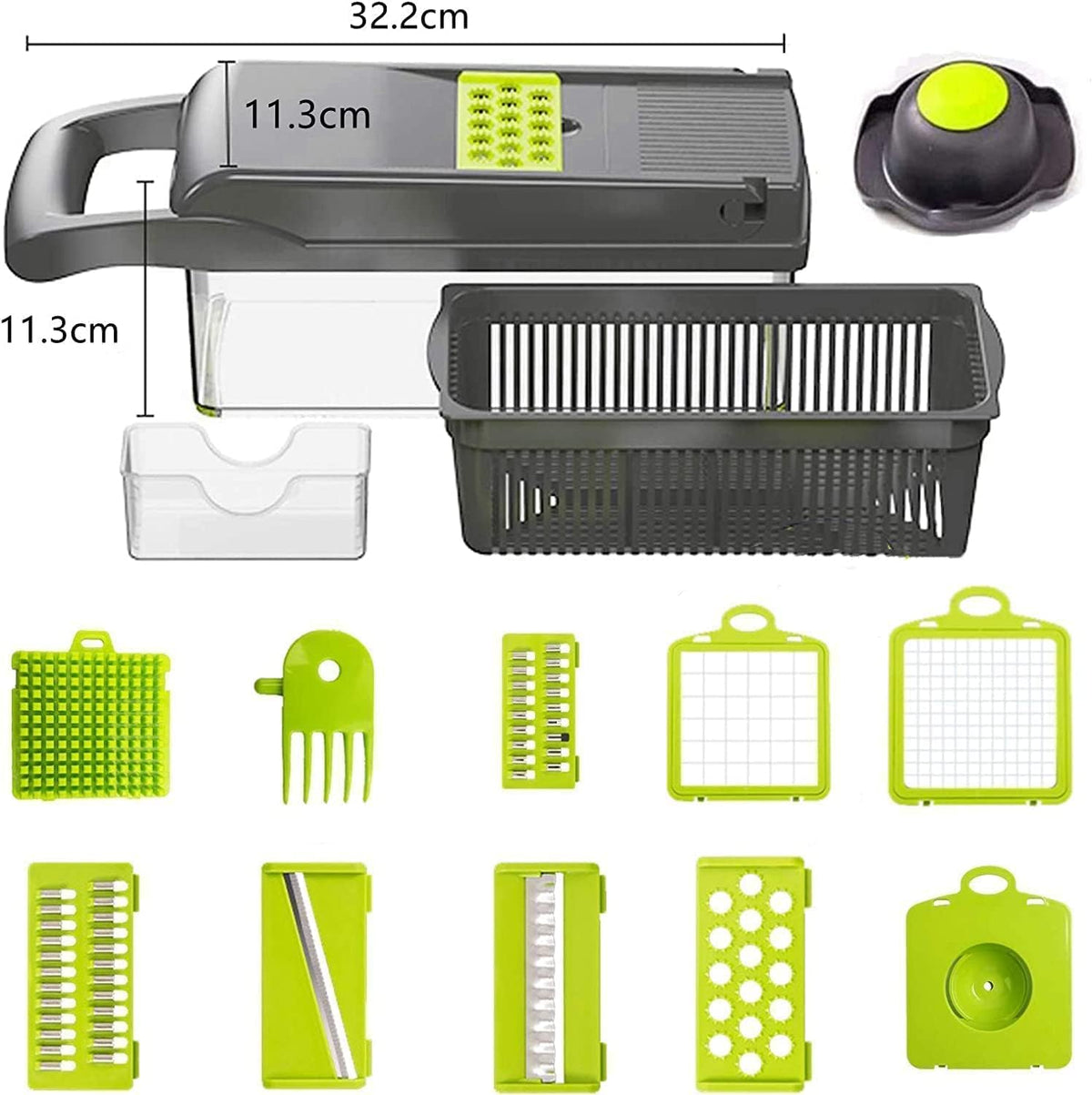 Vegetable Chopper 14 In 1 Mandoline Slicer Multi-Function Kitchen  7 Replaceable Stainless !!