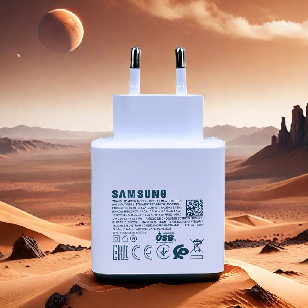 Samsung 45W Super-Fast Charger Original USB‑C Adapter + Cable | EU Certified | For Galaxy S24 S23 Ultra Z Fold 5 Flip 5 S22 S21