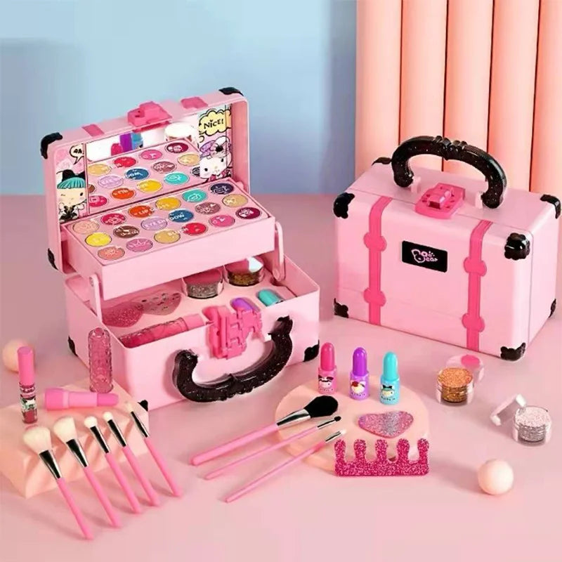 Washable Princess Makeup Vanity Set – Non-Toxic & Safety-Tested Pretend Play Kit for Girls
