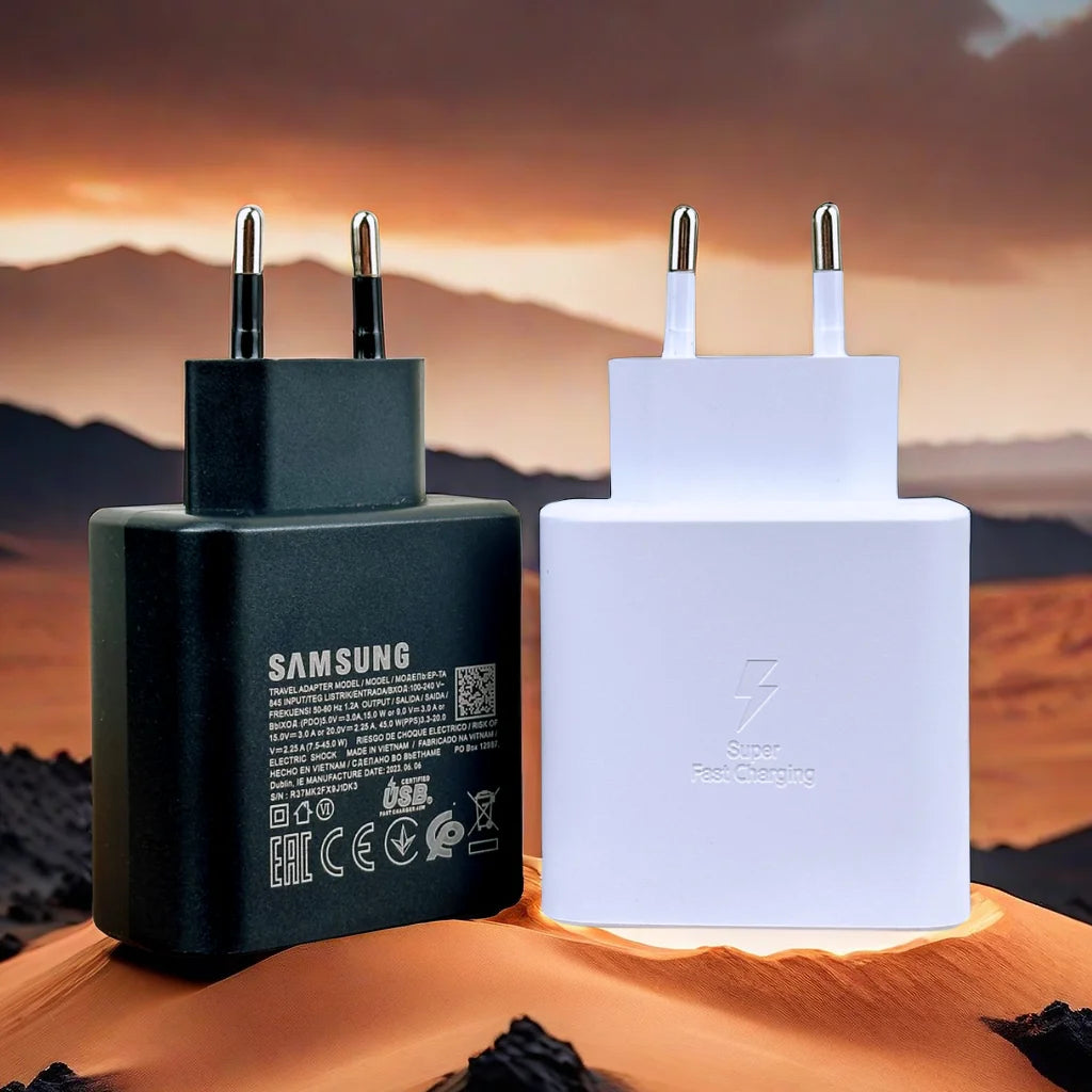 Samsung 45W Super-Fast Charger Original USB‑C Adapter + Cable | EU Certified | For Galaxy S24 S23 Ultra Z Fold 5 Flip 5 S22 S21