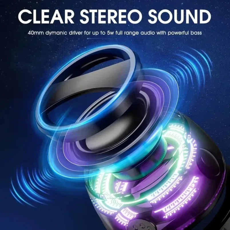 All-In-One" Specialist: 4-in-1 Mini Bluetooth Speaker: Magnetic Base, RGB Lights, & Built-in Phone Holde for IOS.