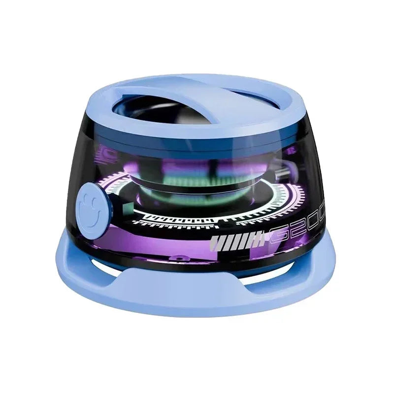 All-In-One" Specialist: 4-in-1 Mini Bluetooth Speaker: Magnetic Base, RGB Lights, & Built-in Phone Holde for IOS.