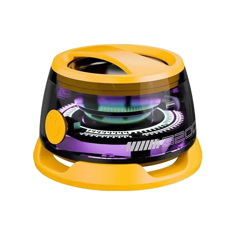 All-In-One" Specialist: 4-in-1 Mini Bluetooth Speaker: Magnetic Base, RGB Lights, & Built-in Phone Holde for IOS.