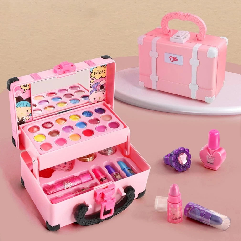 Washable Princess Makeup Vanity Set – Non-Toxic & Safety-Tested Pretend Play Kit for Girls